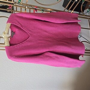 Tommy Bahama women's pink cotton V neck sweater - XL
